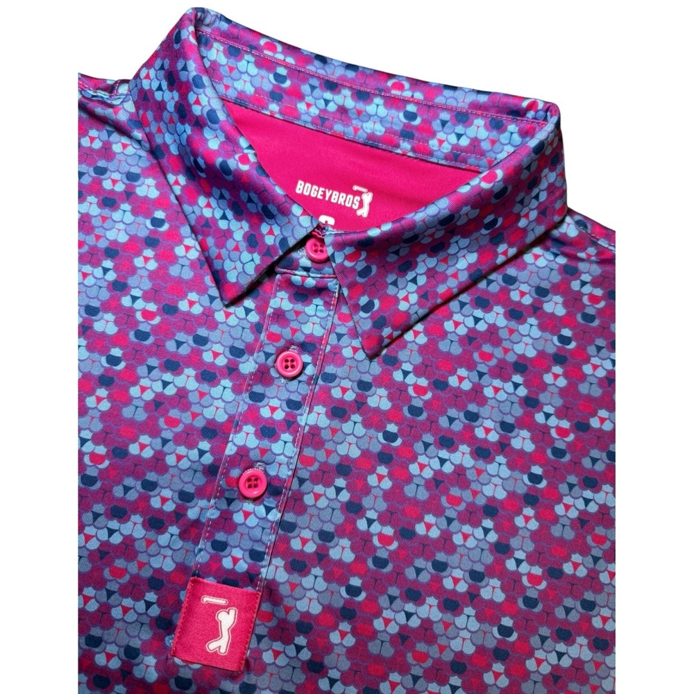 Bogey Bros Golf Mens Small Short Sleeve Whale Tail-Psycho Siren Golf Polo Shirt